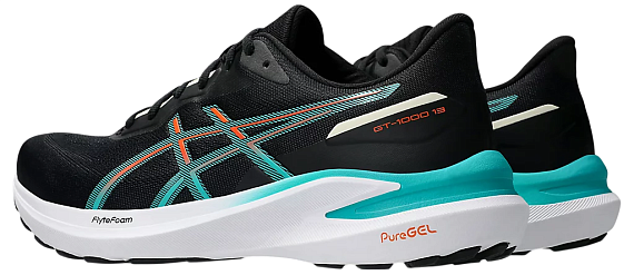Кроссовки мужские ASICS Gt-1000 13 Black/Wave Teal - Фото 7 большая