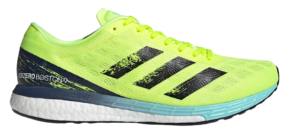 Кроссовки мужские Adidas Adizero Boston 9 Solar Yellow/Core Black/Clear Aqua - Фото 1 большая