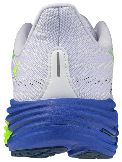 Кроссовки мужские Mizuno Wave Rider 29 White/Estate Blue/Lightning Ye - Фото 6 большая
