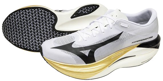 Кроссовки Mizuno Hyperwarp Pro White/Black/Gold - Фото 10 большая
