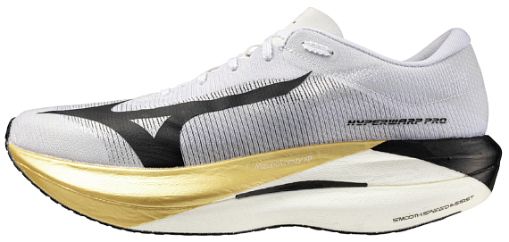 Кроссовки Mizuno Hyperwarp Pro White/Black/Gold - Фото 2 большая