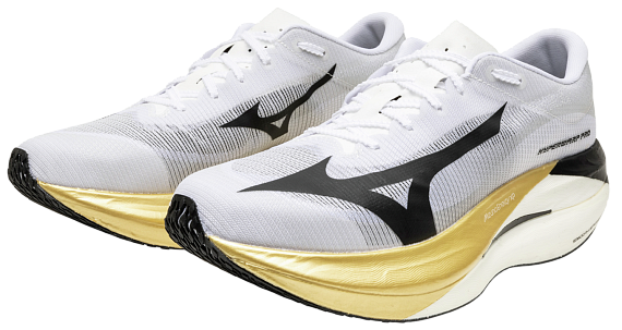 Кроссовки Mizuno Hyperwarp Pro White/Black/Gold - Фото 9 большая