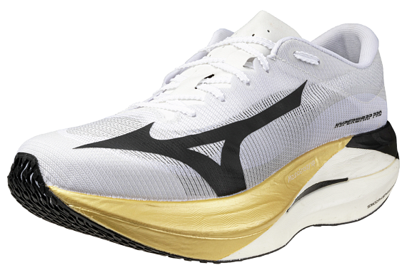 Кроссовки Mizuno Hyperwarp Pro White/Black/Gold - Фото 7 большая