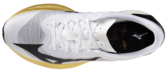 Кроссовки Mizuno Hyperwarp Pro White/Black/Gold - Фото 5 большая