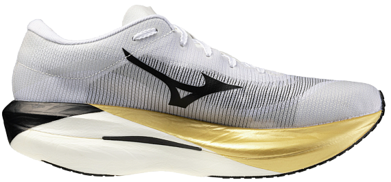 Кроссовки Mizuno Hyperwarp Pro White/Black/Gold - Фото 3 большая