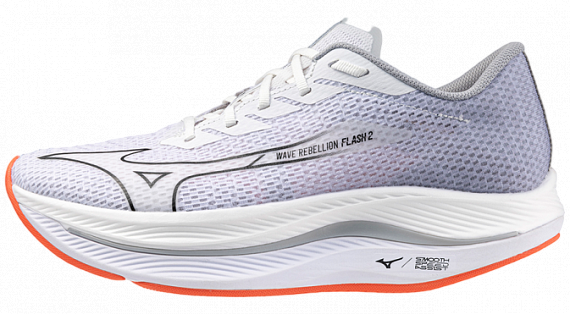 Кроссовки мужские Mizuno Wave Rebellion Flash 2 White/Black/Harbor Mist - Фото 1 большая