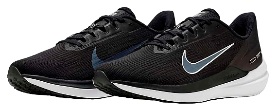 Кроссовки мужские Nike Air Winflo 9 Black/White-Dk Smoke Grey - Фото 4 большая