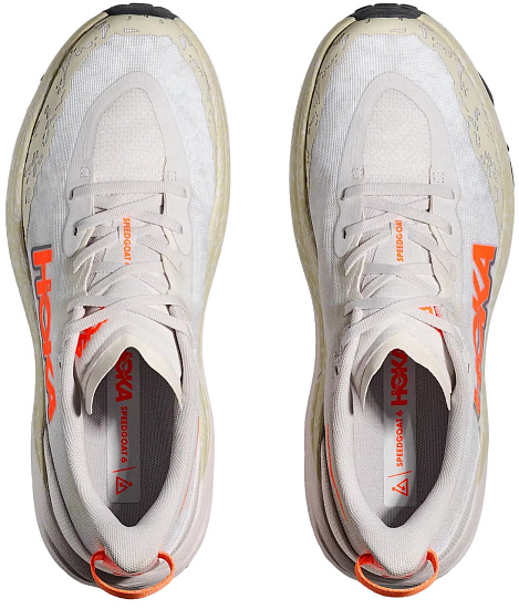 Кроссовки мужские Hoka Speedgoat 6 White/Neon Tangerine - Фото 2 большая