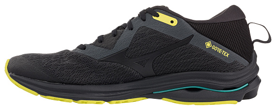 Кроссовки мужские Mizuno Wave Rider Gtx 2 Т.Сер/Чер/Желт - Фото 6 большая