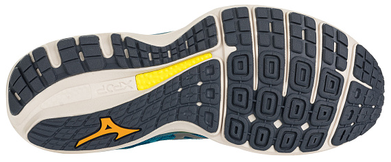 Кроссовки мужские Mizuno Wave Sky 4 Гол/Сереб/Син - Фото 4 большая