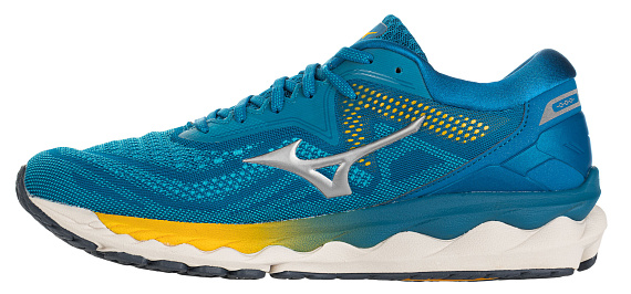 Кроссовки мужские Mizuno Wave Sky 4 Гол/Сереб/Син - Фото 5 большая