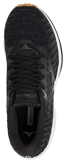 Кроссовки мужские Mizuno Wave Rider 24 Waveknit Чер/Т.Сер/Беж - Фото 2 большая