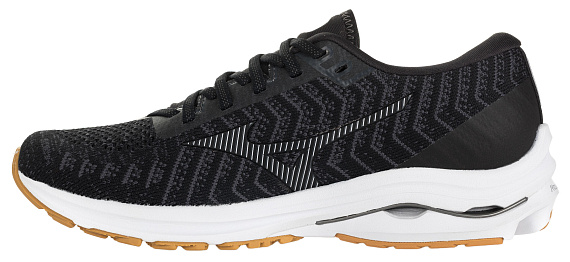 Кроссовки мужские Mizuno Wave Rider 24 Waveknit Чер/Т.Сер/Беж - Фото 5 большая