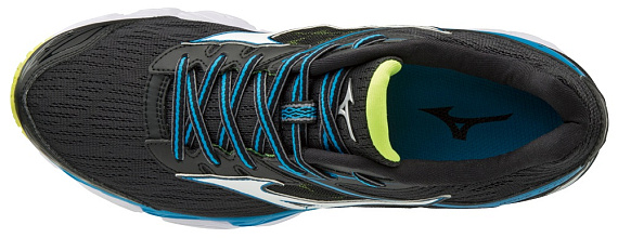 Кроссовки мужские Mizuno Wave Ultima 9 Black/White/Diva Blue - Фото 3 большая