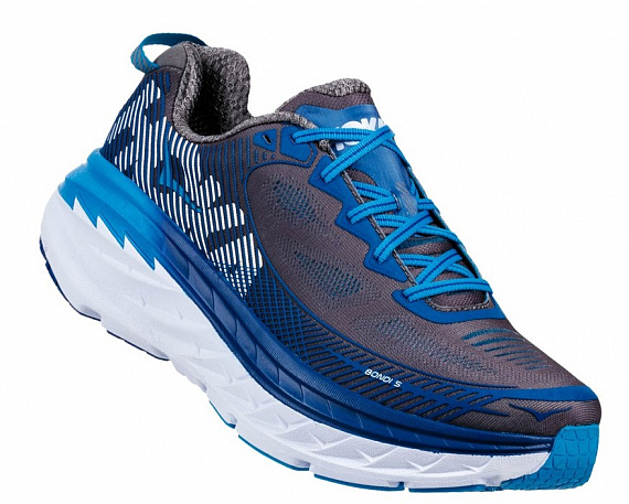 Кроссовки мужские Hoka Bondi 5 Charcoal Gray/True Blue - Фото 1 большая