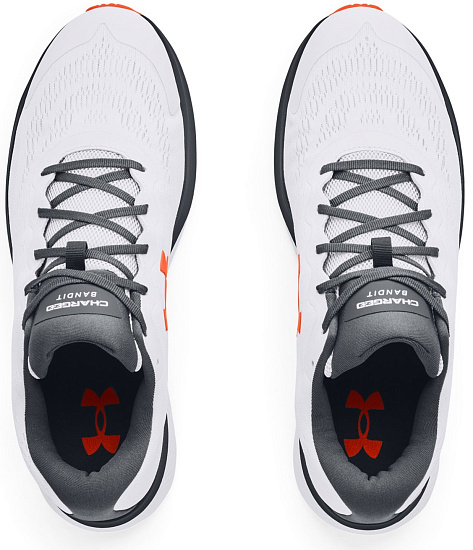 Кроссовки мужские Under Armour Charged Bandit 6 White/Blaze Orange - Фото 5 большая