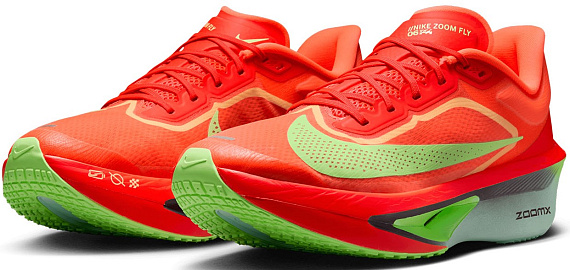 Кроссовки мужские Nike Zoom Fly 6 Bright Crimson/Cave Purple/Lime Blast - Фото 2 большая
