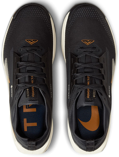 Кроссовки мужские Nike Pegasus Trail 5 Gtx Off Noir/Pale Ivory/Black/Monarch - Фото 5 большая