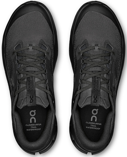 Кроссовки мужские On Cloudsurfer Trail 2 Wp Black/Black - Фото 2 большая