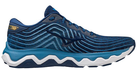 Кроссовки мужские Mizuno Wave Horizon 6 EstBlue/EstBlue/FrenBlue - Фото 2 большая