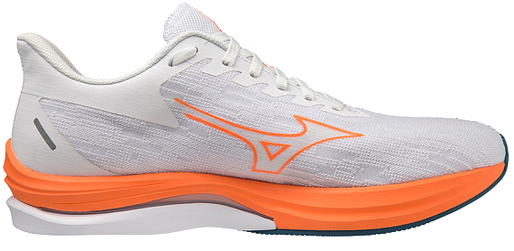 Кроссовки мужские Mizuno Wave Rebellion Sonic White/LightOrang/BAshes - Фото 2 большая