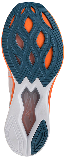 Кроссовки мужские Mizuno Wave Rebellion Sonic White/LightOrang/BAshes - Фото 5 большая