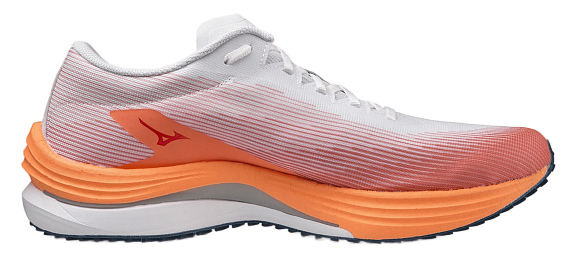 Кроссовки мужские Mizuno Wave Rebellion Flash White/Silver/LightOrang - Фото 2 большая