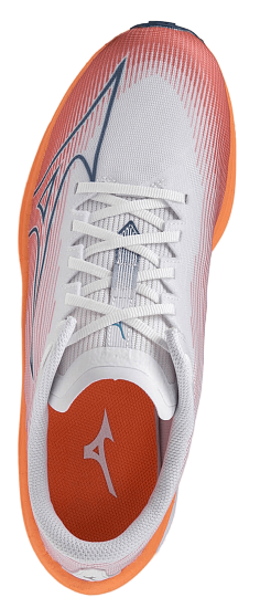 Кроссовки мужские Mizuno Wave Rebellion Flash White/Silver/LightOrang - Фото 3 большая