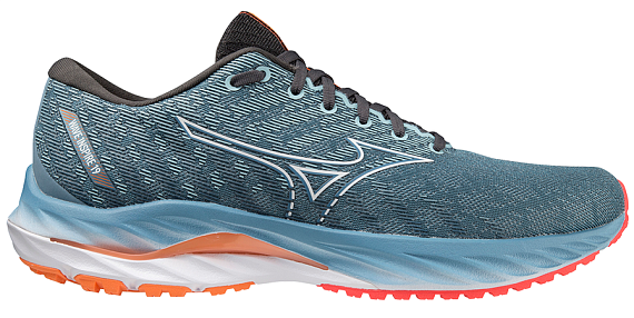 Кроссовки мужские Mizuno Wave Inspire 19 ProvBlue/Whte/LightOrang - Фото 3 большая