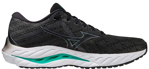 Кроссовки мужские Mizuno Wave Inspire 19 Black/MetalGray/BisGreen - Фото 2 большая
