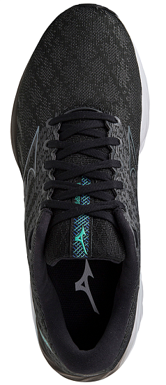 Кроссовки мужские Mizuno Wave Inspire 19 Black/MetalGray/BisGreen - Фото 3 большая
