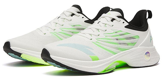 Кроссовки мужские Anta Mach 3.0 Paper White/Luminance Green/Black - Фото 2 большая