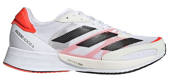 Кроссовки мужские Adidas Adizero Adios 6 White/Core Black/Solar Red - Фото 1 большая