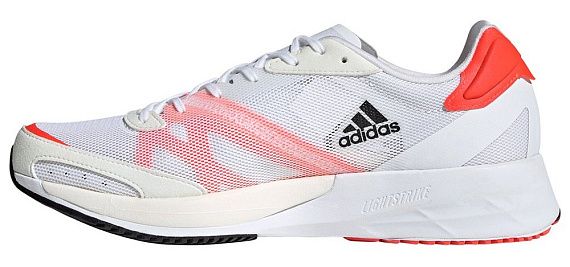 Кроссовки мужские Adidas Adizero Adios 6 White/Core Black/Solar Red - Фото 3 большая