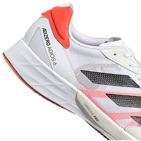Кроссовки мужские Adidas Adizero Adios 6 White/Core Black/Solar Red - Фото 7 большая