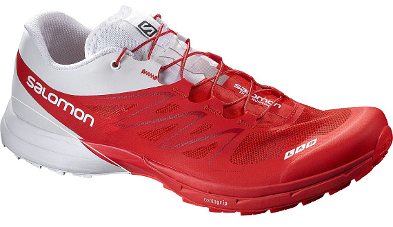 Кроссовки мужские Salomon S-LAB Sense 5 Ultra Racing Red/White - Фото 1 большая