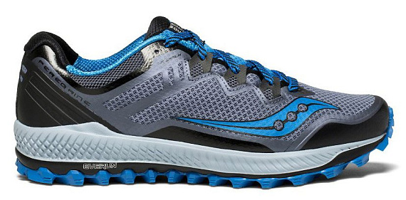 Кроссовки мужские Saucony Peregrine 8 Black/Grey/Blue - Фото 1 большая