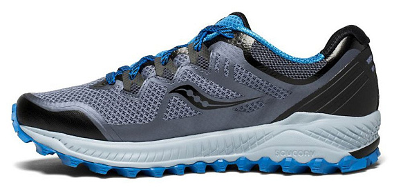 Кроссовки мужские Saucony Peregrine 8 Black/Grey/Blue - Фото 2 большая