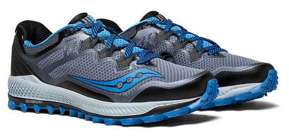 Кроссовки мужские Saucony Peregrine 8 Black/Grey/Blue - Фото 5 большая