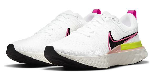 Кроссовки мужские Nike React Infinity Run Flyknit 2 White/Sail/Pink Blast/Black - Фото 3 большая