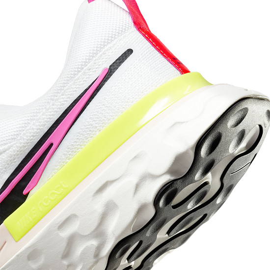 Кроссовки мужские Nike React Infinity Run Flyknit 2 White/Sail/Pink Blast/Black - Фото 5 большая