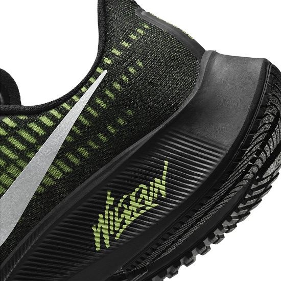Кроссовки мужские Nike Air Zoom Pegasus 37 Black/Reflect Silver-Ghost Green - Фото 3 большая