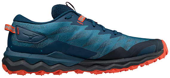 Кроссовки мужские Mizuno Wave Daichi 7 т.гол/син-зел/крас. - Фото 2 большая