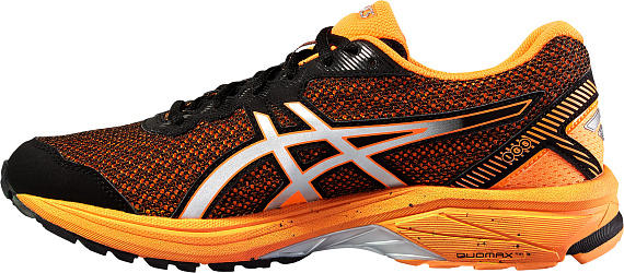 Кроссовки мужские ASICS Gt-1000 5 Gtx Черный/Серебристо-Серый/Оранжевый - Фото 2 большая