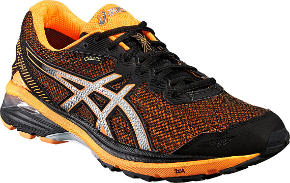Кроссовки мужские ASICS Gt-1000 5 Gtx Черный/Серебристо-Серый/Оранжевый - Фото 5 большая
