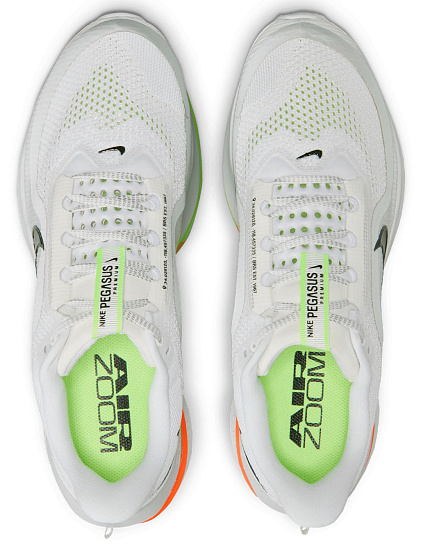 Кроссовки мужские Nike Pegasus Premium White/Black/Off White/Volt/Volt Ice/Total Orange - Фото 2 большая