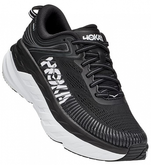 Кроссовки мужские Hoka Bondi 7 Black/White - Фото 1 большая