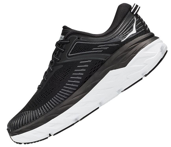 Кроссовки мужские Hoka Bondi 7 Black/White - Фото 4 большая