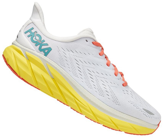 Кроссовки мужские Hoka Clifton 8 Blanc De Blanc/Illuminating - Фото 2 большая