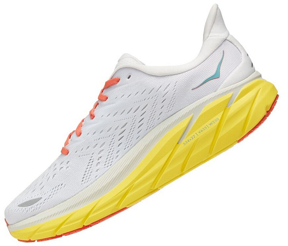 Кроссовки мужские Hoka Clifton 8 Blanc De Blanc/Illuminating - Фото 4 большая